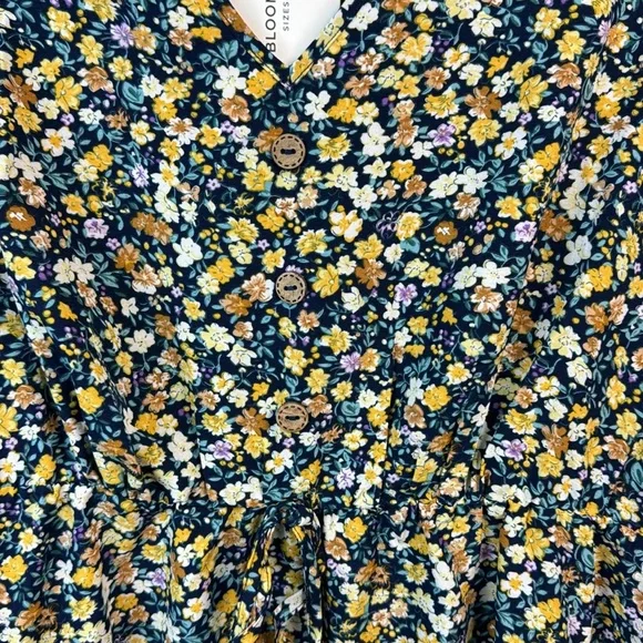 BloomChic Floral V Neck Elastic Waist Sleeveless Pocket Dress Plus Size 2X - Picture 4 of 7